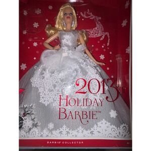 2013 Holiday Barbie Doll Collector Edition Silver Gown New in (Damaged) Box